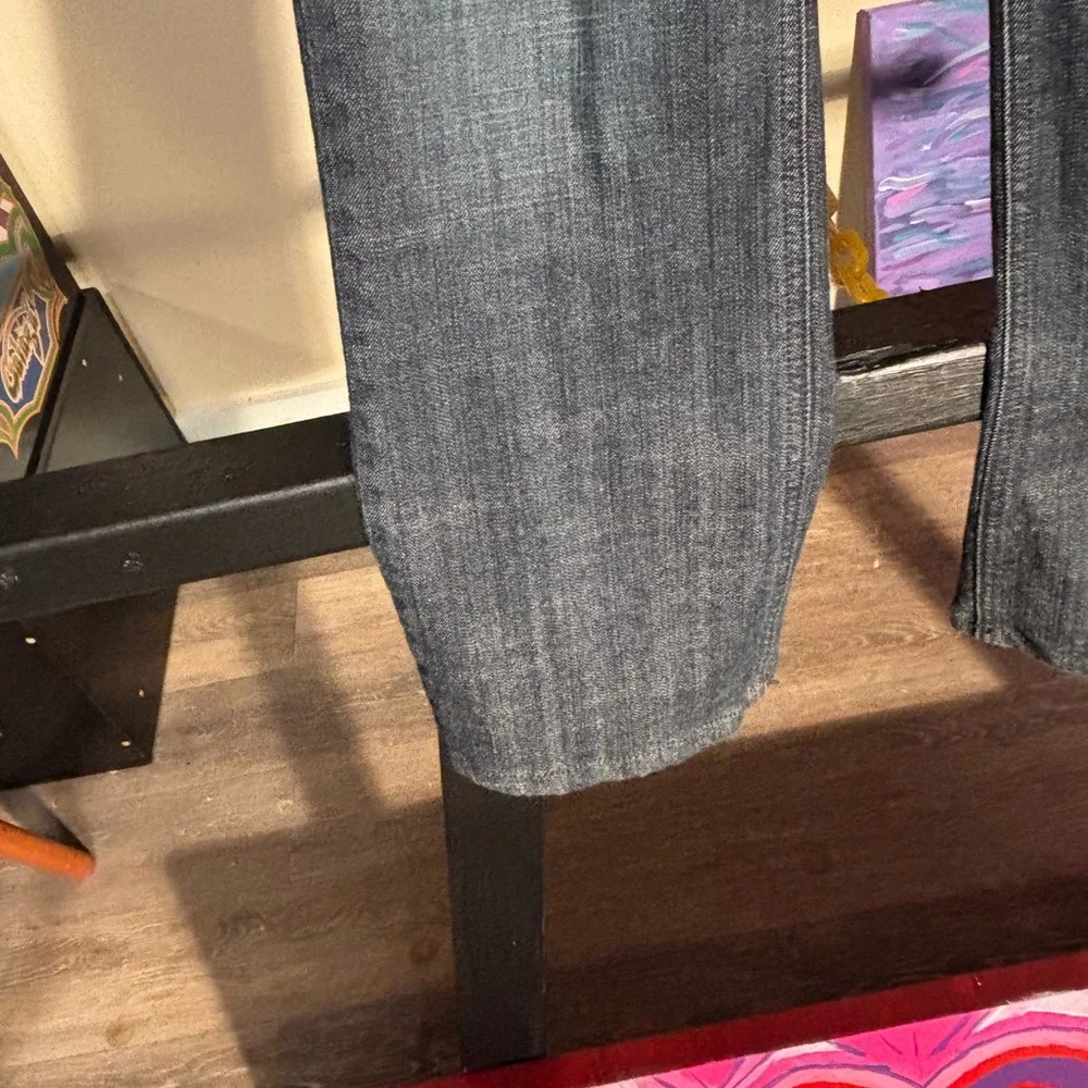 Chico's Size 0 Gray Studded Straight Leg Jeans